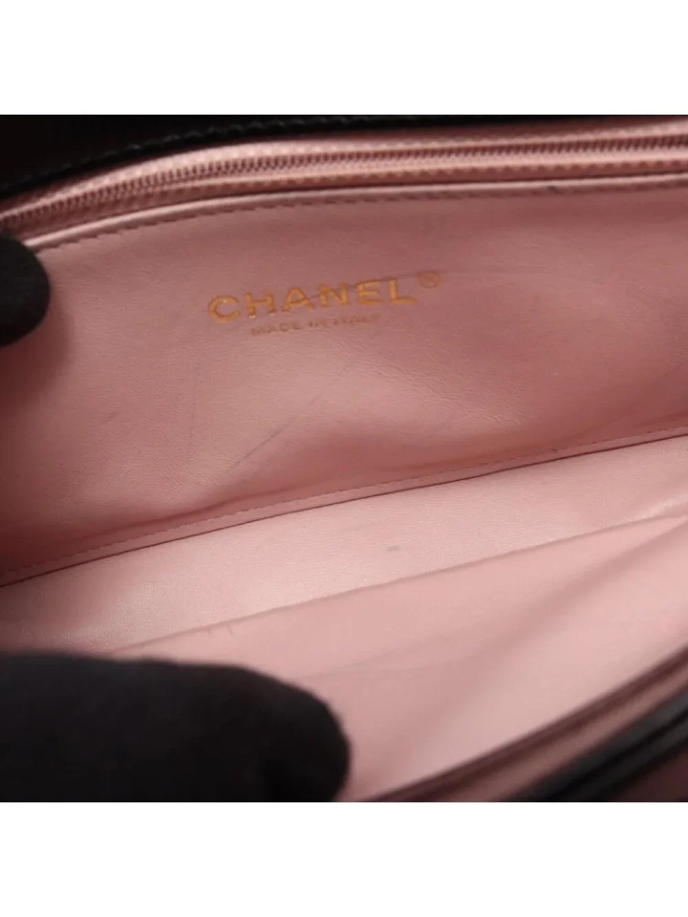 Chanel Shoulder Bag Quilted 2-Way Black Leather Chain